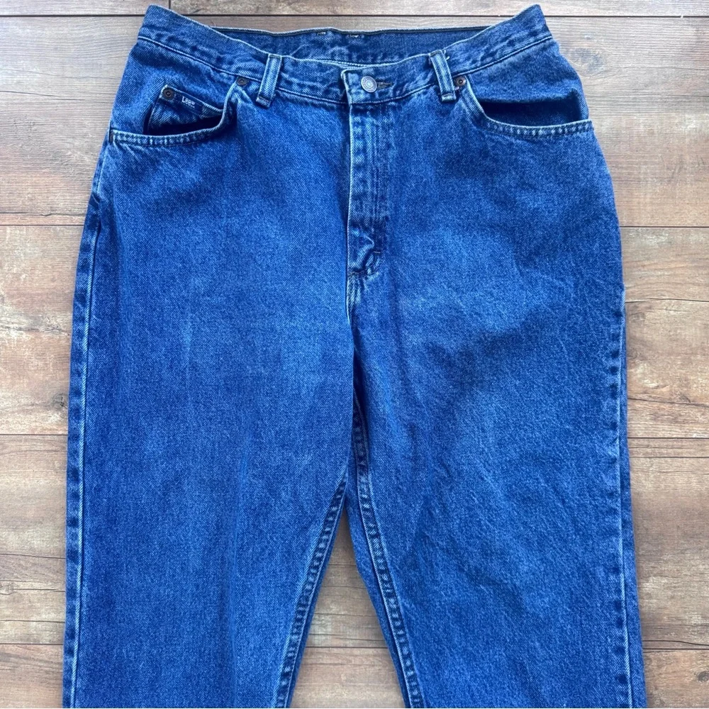 Vintage 90’s Lee High Rise Straight Leg Medium Wash Mom Jeans Size 14 Petite - Picture 2 of 7